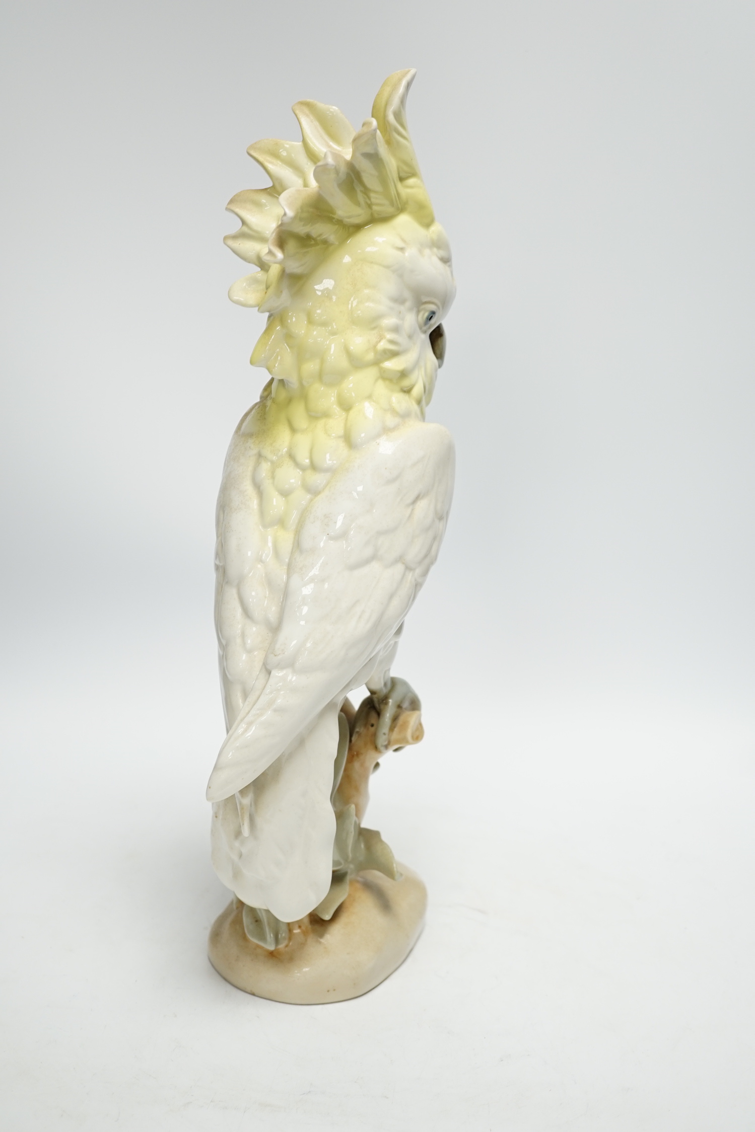 A Royal Dux porcelain model of a cockatoo, 41cm